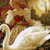 Graceful Woman and Swan Diamond Painting