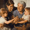 Grandma and Grandkids Vintage Diamond Painting