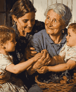 Grandma and Grandkids Vintage Diamond Painting