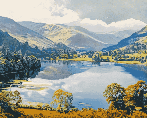 Grasmere Lake Landscape Diamond Painting