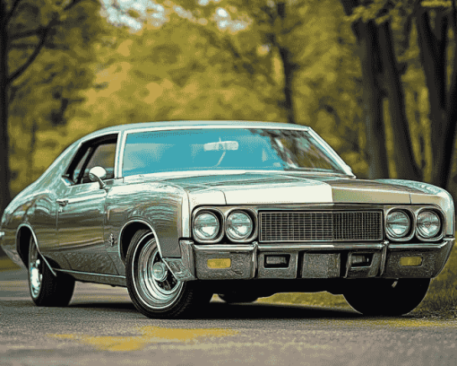 Green 1969 Oldsmobile Vintage Diamond Painting