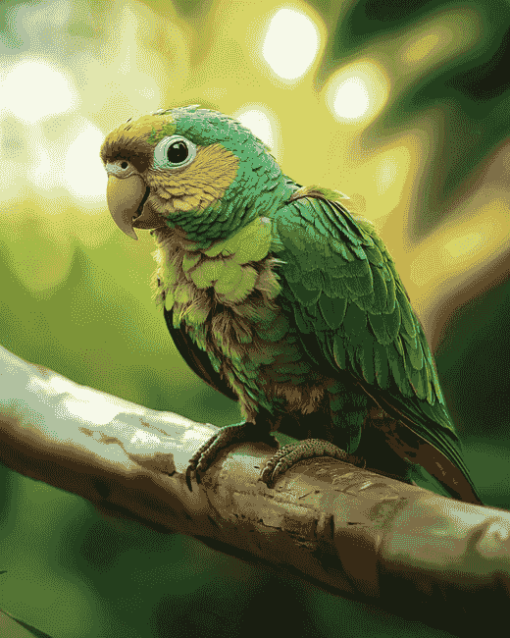 Green Cheek Parrot Diamond Painting