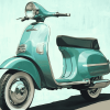 Green Lambretta Scooter Diamond Painting