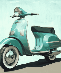 Green Lambretta Scooter Diamond Painting