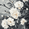 Grey Cherry Roses Diamond Painting
