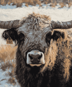 Grey Majestic Yak Diamond Painting