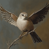 Grey and Brown Flying Bird Diamond Painting