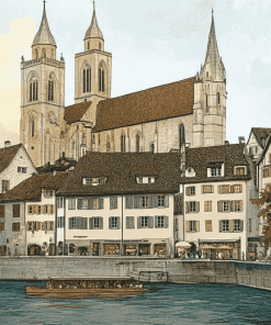 Grossmunster Zurich Landmark Diamond Painting