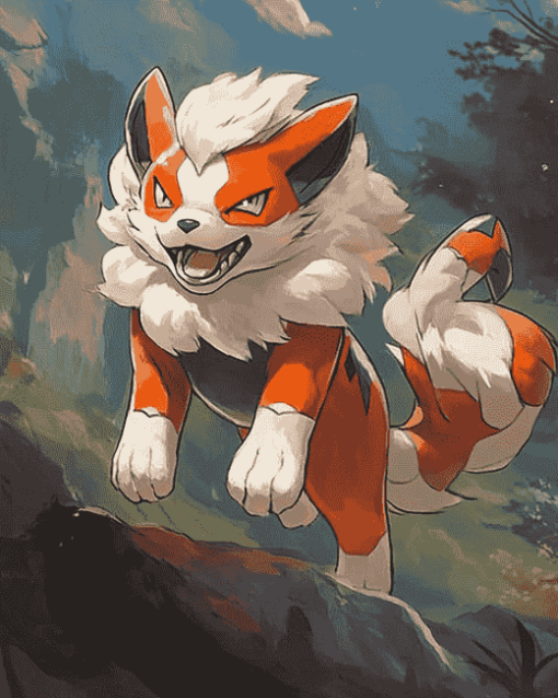 Growlithe Pokemon Anime Diamond Painting