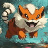 Growlithe Pokemon Art Diamond Painting