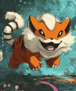 Growlithe Pokemon Art Diamond Painting