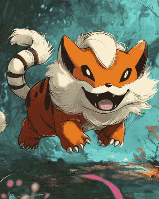 Growlithe Pokemon Art Diamond Painting