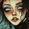 Grunge Lady Cartoon Diamond Painting