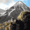 Hallstatt Mountains Scenic View Diamond Painting