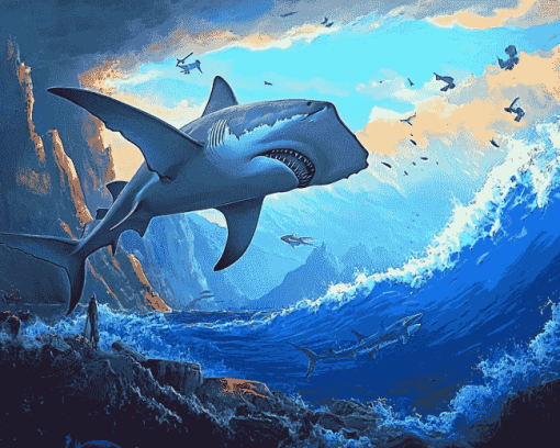 Hammerhead Shark Cartoon Diamond Painting