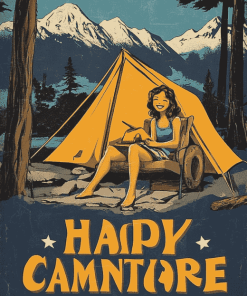 Happy Camper Cartoon Diamond Painting