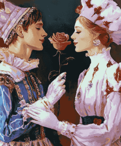 Harlequin Rose Romance Diamond Painting