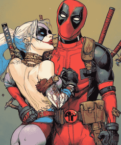 Harley Quinn and Deadpool Animation Diamond Painting