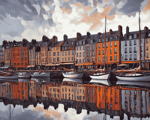 Honfleur Cityscape Diamond Painting