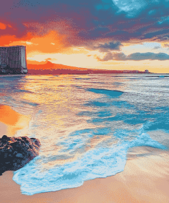 Honolulu Island Beach Diamond Painting