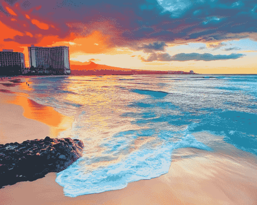 Honolulu Island Beach Diamond Painting