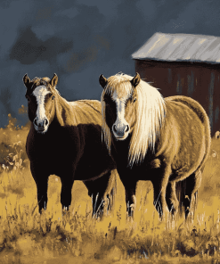 Horse Barn Landscape Diamond Painting