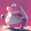 Hot Pink Gym Hippo Diamond Painting