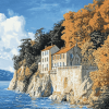 House on a Cliff Seascape Diamond Painting