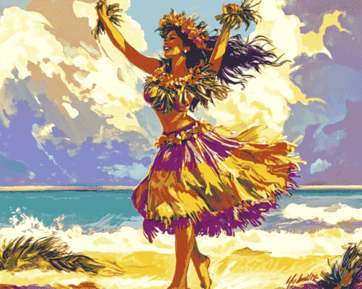 Hula Girl Animation Diamond Painting