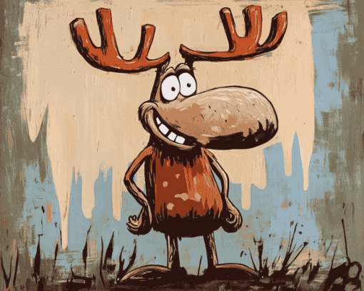 Iconic Bullwinkle J Moose Diamond Painting