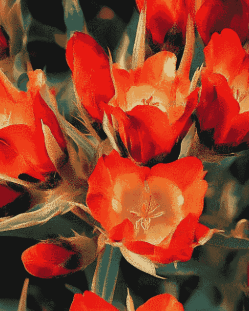 Indian Paintbrush Flowers Diamond Painting