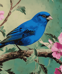 Indigo Bunting Bird Diamond Painting