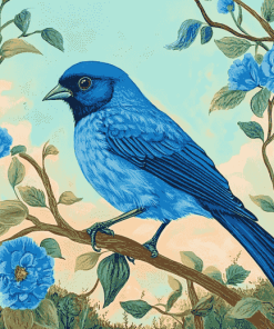 Indigo Bunting Bird Diamond Painting