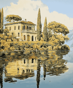 Italian Lakeside Villa Diamond Painting