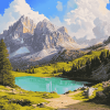 Italian Mountains and Lakes Diamond Painting