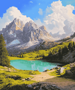 Italian Mountains and Lakes Diamond Painting