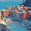 Italian Vernazza Cityscape Diamond Painting