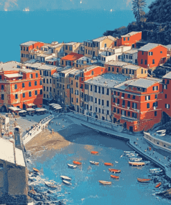 Italian Vernazza Cityscape Diamond Painting