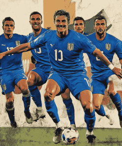 Italy Azurri Football Team Diamond Painting