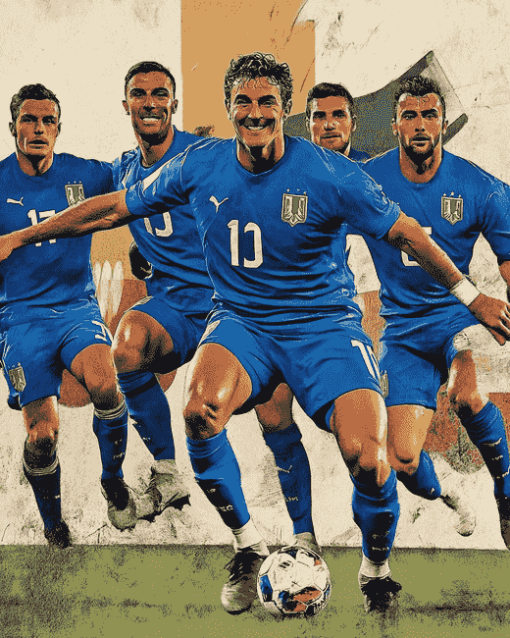 Italy Azurri Football Team Diamond Painting