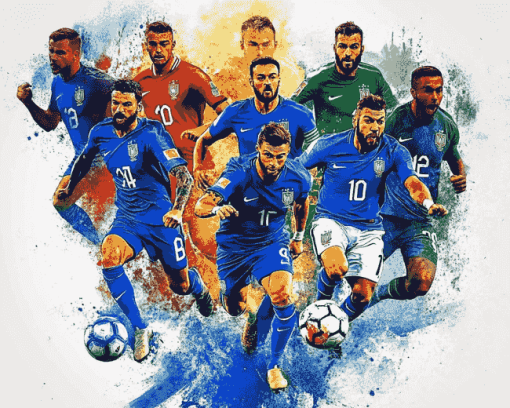 Italy Azurri Football Team Diamond Painting