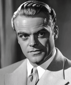 James Cagney Black and White Diamond Painting