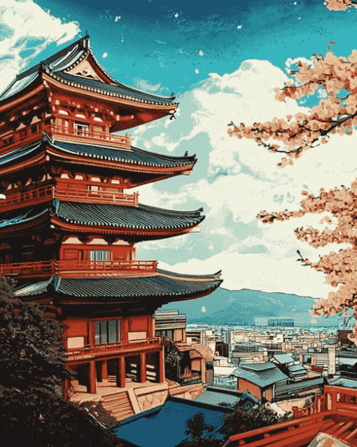 Japanese Buildings Diamond Painting