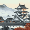 Japanese Buildings Scene Diamond Painting