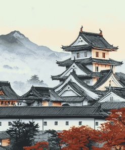 Japanese Buildings Scene Diamond Painting