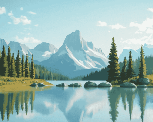 Jasper National Park Landscape Diamond Painting