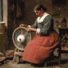 Jean Francois Millet Woman Spinning Diamond Painting