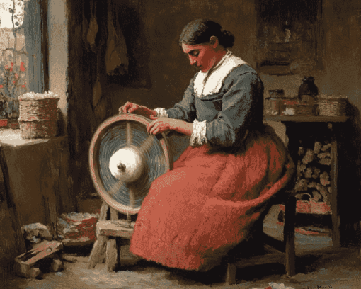 Jean Francois Millet Woman Spinning Diamond Painting