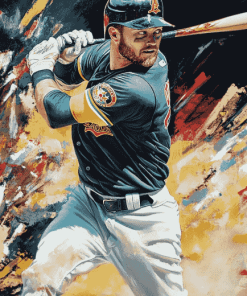 Jed Lowrie Baseball Diamond Painting