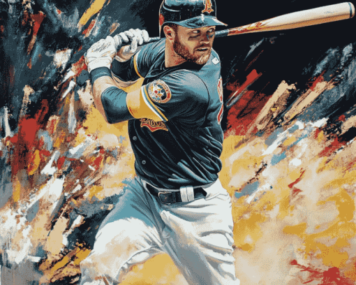 Jed Lowrie Baseball Diamond Painting